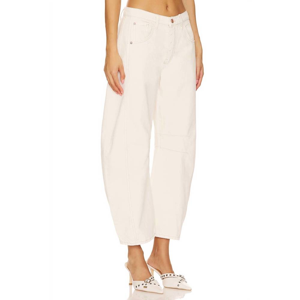 NEW FREE PEOPLE good luck mid rise barrel in milk - Picture 2 of 4